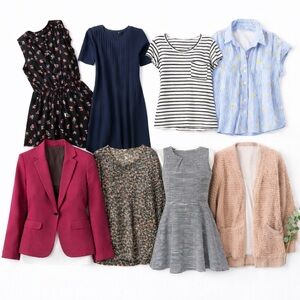 Size L-XXL Lot of 8 Women’s Clothing Lot Dresses Tops Cardigan Blazer Bundle